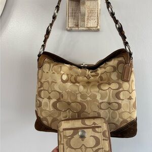 Chelsea Signature Optic Hobo Shoulder Bag with matching wallet
